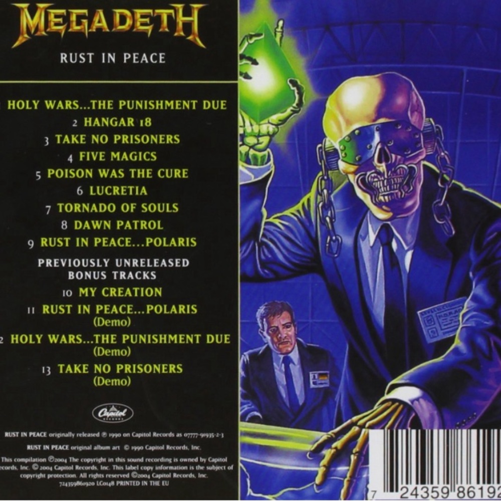 Megadeth. Rust In Peace. Rmst ed. Extra Tracks, Remastered NEW!!! - Picture 2 of 2